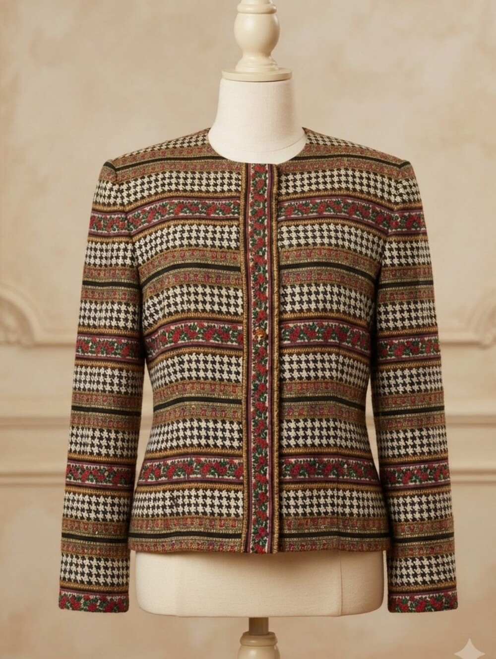 Saks Fifth Avenue 100% Silk Blazer NWT Size 12 Vintage Floral Print